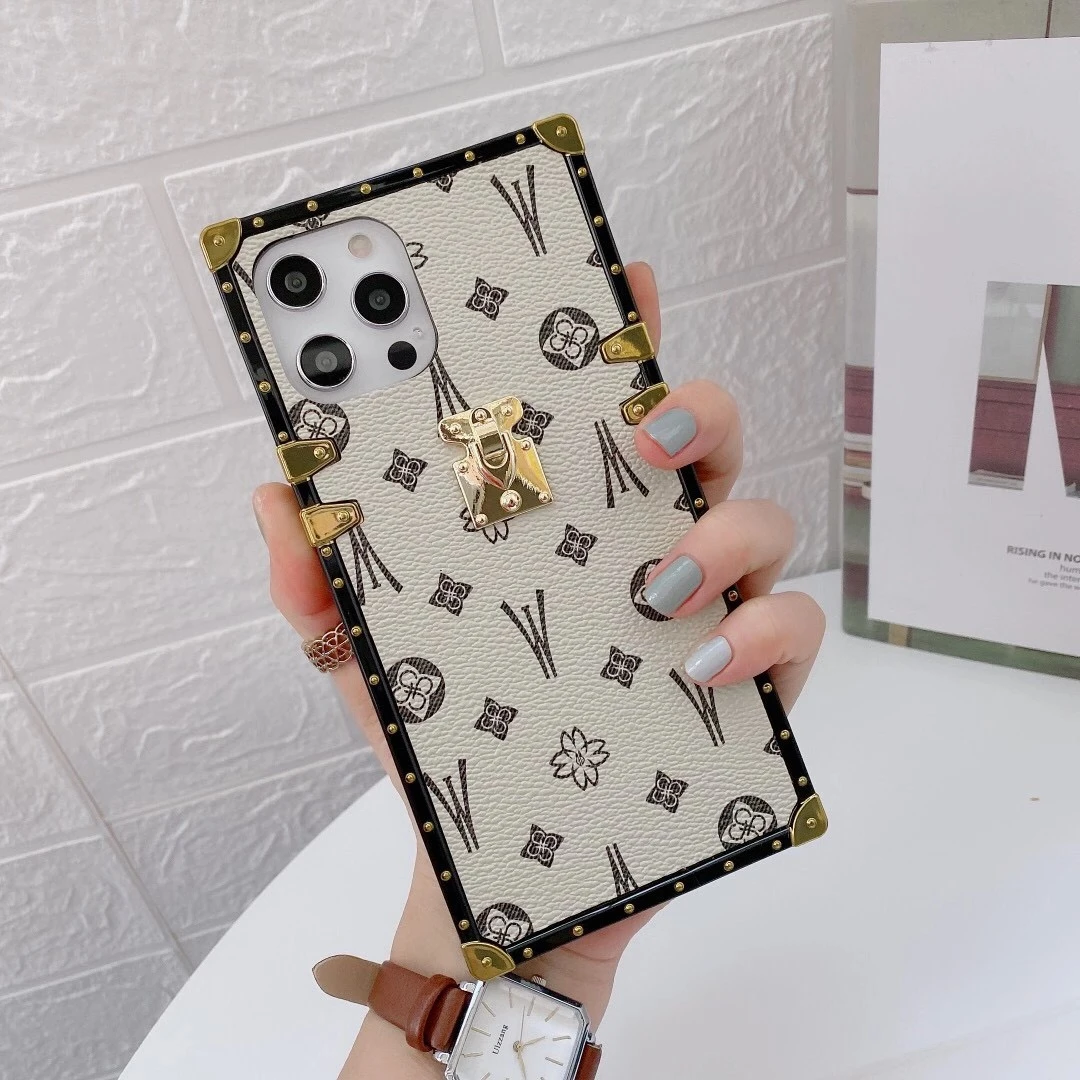 Fashion Square Leather Phone Case For For iPhone 12mini 11 13 14 15Pro MAX  XS XR