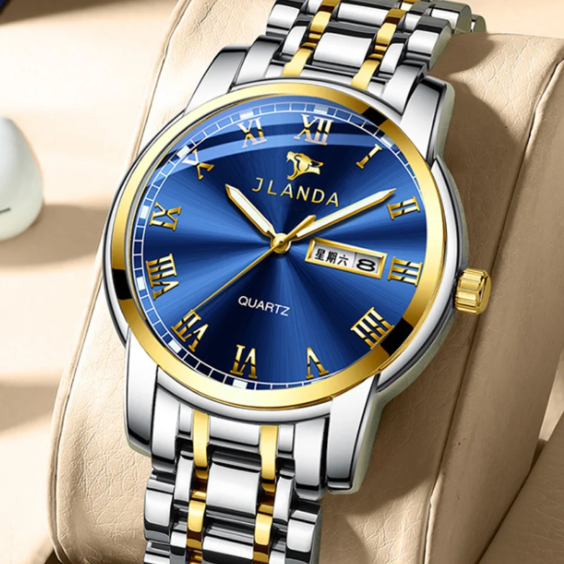 Men's Steel Band Fashion Quartz Watch Waterproof Calendar Luminous Men's Watch Student Sports Timing Multifunctional Watch