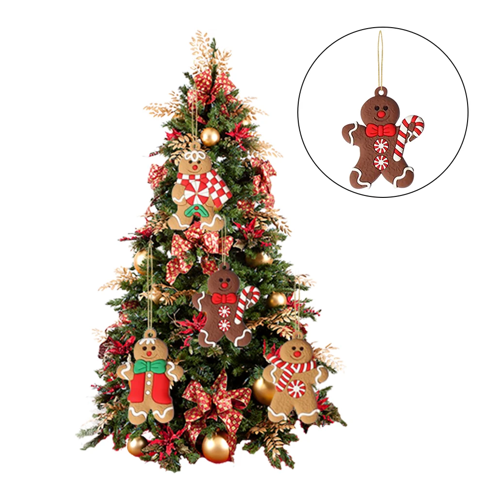 Gingerbread Man Christmas Tree Hanging Pendant Xmas Tree Decor Ornament Kid Gift 12Pcs