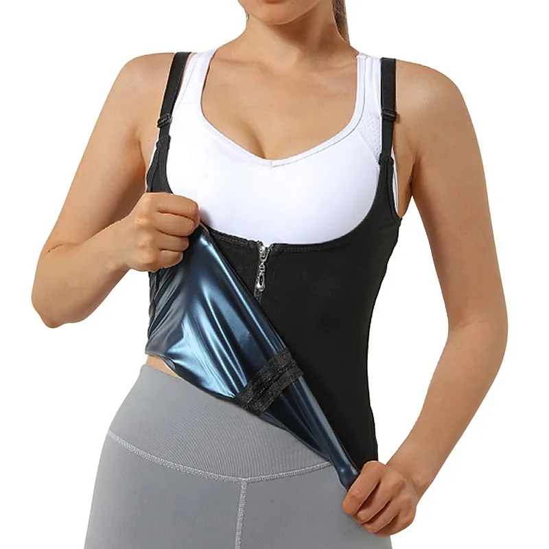 tummy control underwear Women Sauna Shaper Vest Thermo Sweat Shapewear Tank Top Slimming Vest Waist Trainer Corset Gym Fitness Hot Workout Zipper Shirt girdles