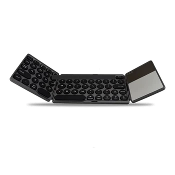 

Bluetooth wireless connectio keyboard Three folding wireless computer keyboard Mobile phone tablet mini keyboard with touchpad