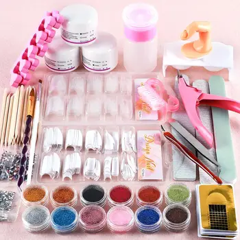 

COSCELIA Crystal Nail Kit 3pcs Acrylic Powder Set All For Manicure 12Colors Nail Glitter Nail Art Set Nail Art Tools Nail Decors