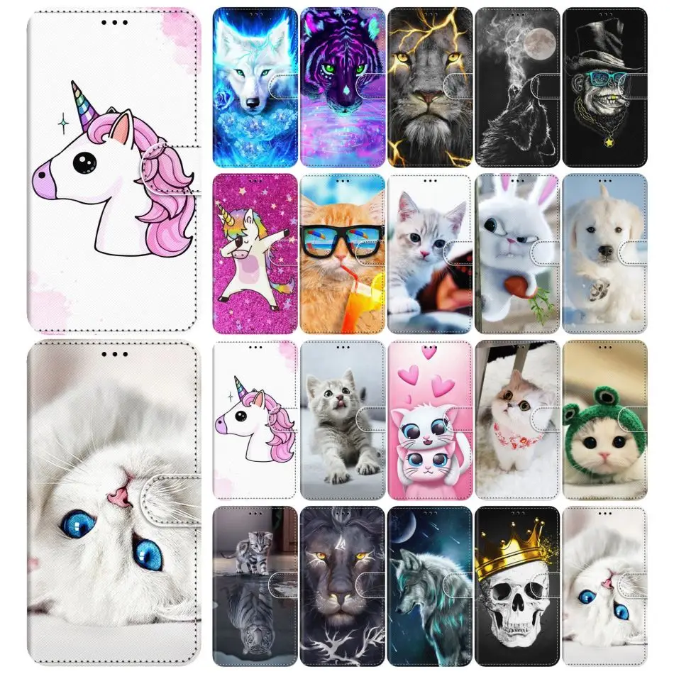 Cute Animal Box Flip Leather Case For Cover Samsung Galaxy J5 2016 2017 J7 Pro J4 Core J6 Plus J8 2018 J710 J510 J530 J120 |
