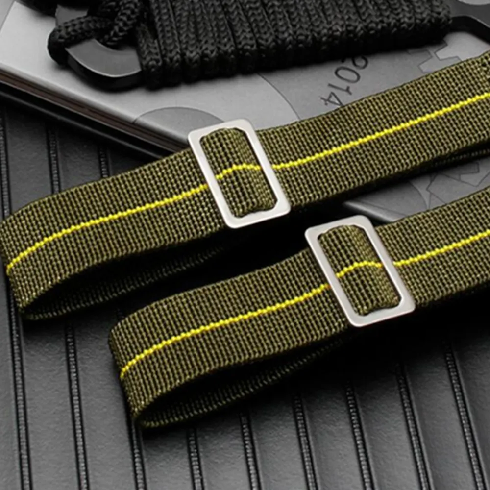 20/22mm Military Nato Nylon Watch Strap French Force Parachute Bag Elastic Nylon Watch Band Belt For Rolex Submariner Watch