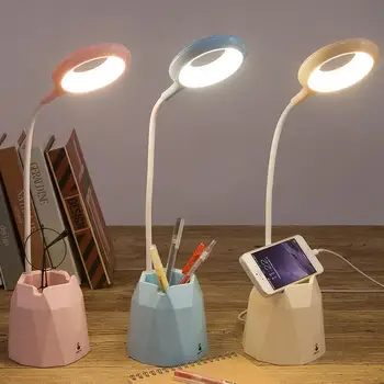 

Multifunctional Table Lamp USB Charging Eye Care LED Table Lamp Pen Container Kids Room Student Bedside Reading Study Desk Light
