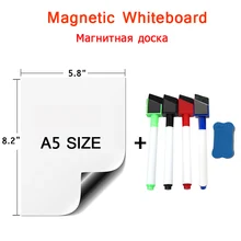 

Soft Magnetic Whiteboard Kitchen Fridge Sticker Small White Board Magnet Erasable Markers Pen A5 Size Teaching Drawing Writing