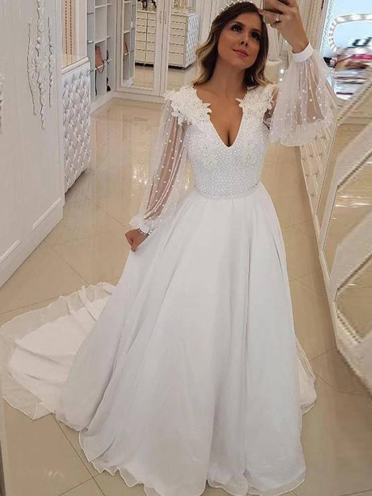 Платье LORIE с длинным рукавом искусственное кружево юбка аппликацией из бисера