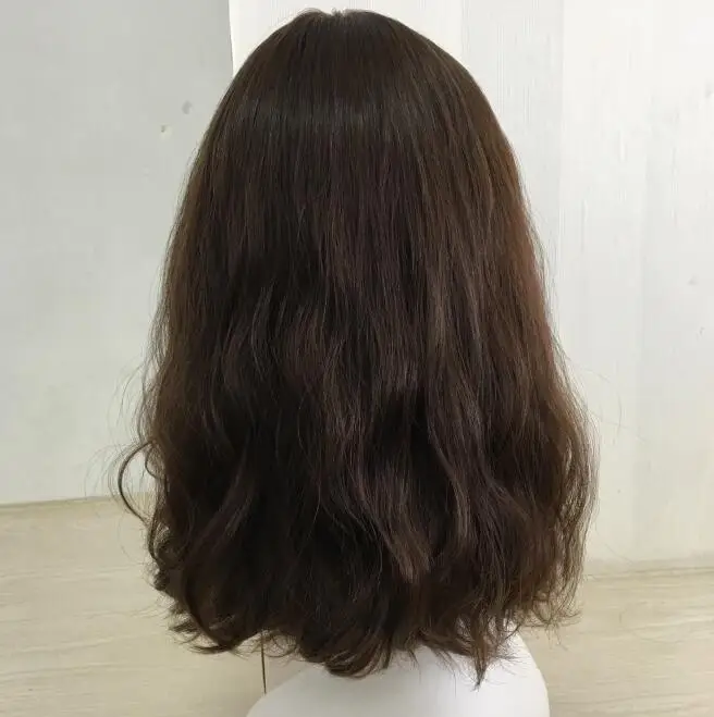 Темно-коричневый в продаже Sheitel Tsingtaowigs европейские натуральные волосы необработанные волосы, еврейский парик, лучшие парики - Цвет: bb2