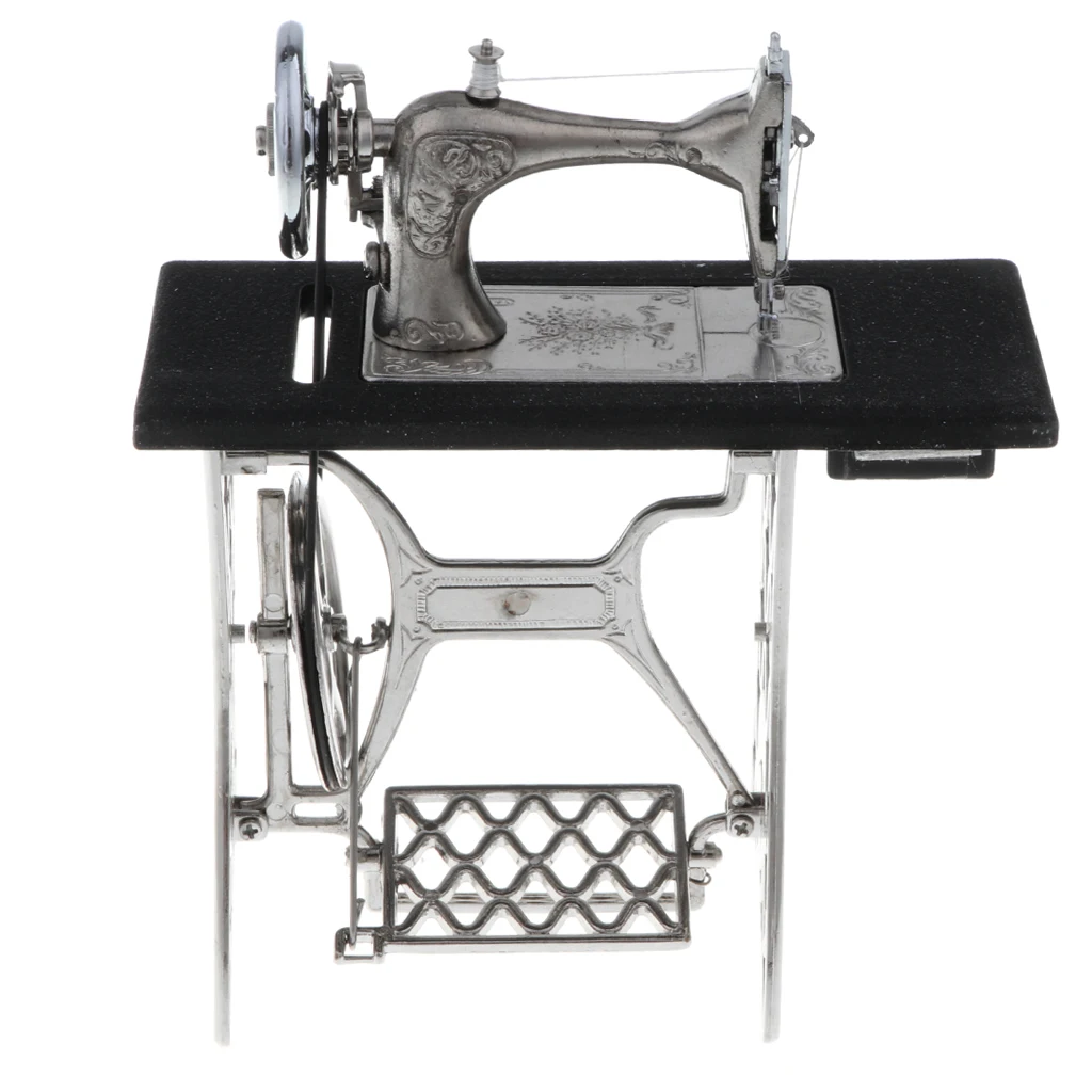 1:10 Scale Miniature Alloy Diecast Sewing Machine Model Toy Gifts Desk Craft Collectibles