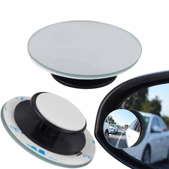 

2pcs Car Framless Blind Spot Mirror 360 Degree Wide Angle Round Convex Mirror Small Round Side Blindspot Rearview Parking Mirror