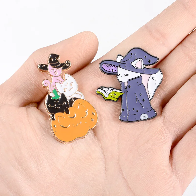 XM046 Cartoon Cute Brooch Wizard Pumpkin Cat Originality Alloy Badge Jewelry Wholesale | Украшения и аксессуары