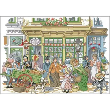 

Lively market patterns Counted Cross Stitch 11CT 14CT 18CT DIY Chinese Cross Stitch Kit Embroidery Needlework Sets home decor