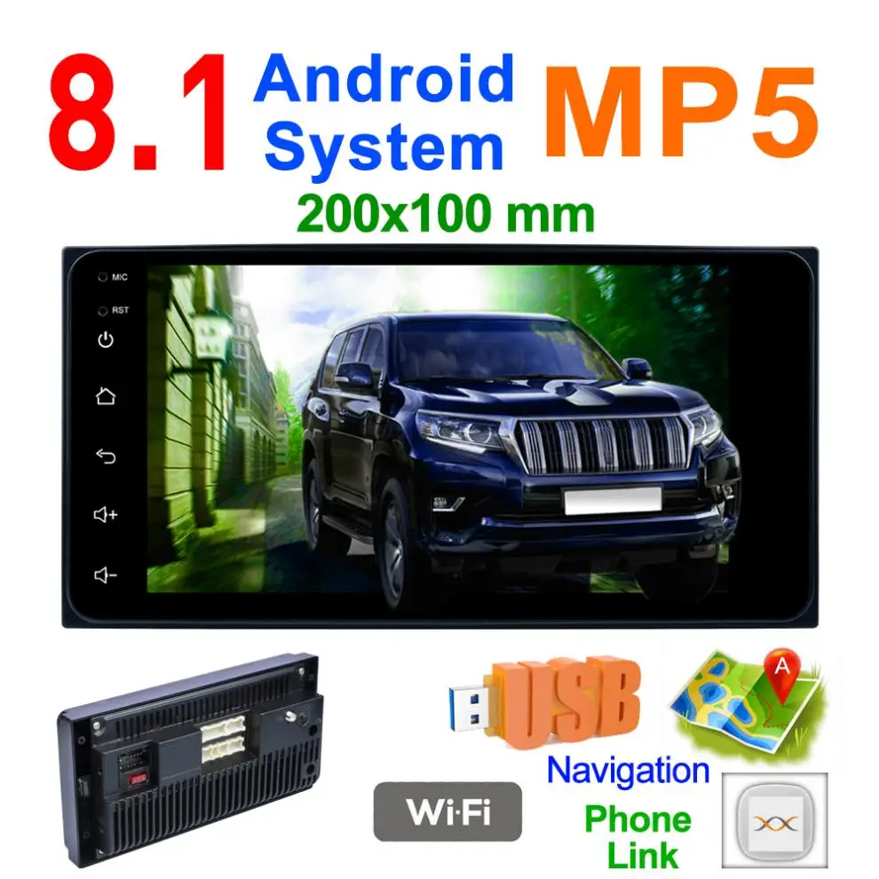 2 DIN 7 дюймов четырехъядерный HD емкостный сенсорный экран Bluetooth автомобильный MP5 gps плеер CarLife Поддержка AM/FM/Mirrorlink Fit TOYOTA