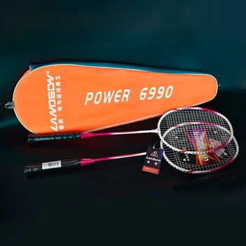 

Landson 2pcs Professional Badminton Rackets Set Family Double Badminton Racquet Aluminum Alloy Durable Rackets
