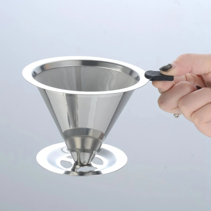 

Double Layer Coffee Filter 304 Stainless Coffee Holder Pour Over Coffees Dripper Mesh Coffee Filter 3 Size