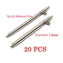 20pcs Quick Release Pins 1.8mm Diameter Watch Band Pin for Smart Watch 12/13/14/15/16/17/18/19/20/22/23/24mm Strap Spring Bar