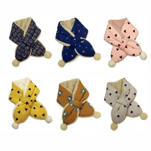 Для мальчиков и девочек зимняя утепленная флисом поярок; шарф для малышей; крест шейный платок