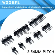2.54mm Double Row Male 2~40P Breakaway PCB Board Pin Header Connector Strip Pinheader 2 * 2/3/4/6/8/10/12/15/20/40P For Arduino