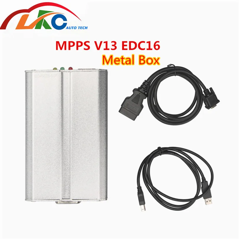Новое высокое качество SMPS MPPS V13 EDC16 чип Тюнинг переназначить K + CAN мигающий указатель металлическая коробка чип диагностический разъем