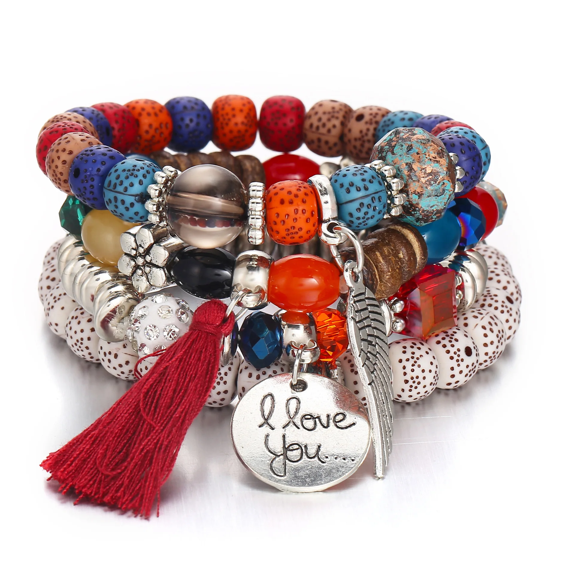 

Bohemia Natural Stone Beads Bracelets For Women 2019 Vintage Crystal Tassel Charms Wristband Female Jewelry Pulseira Feminina