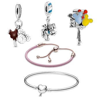 

2020 High Quality 100% S925 Sterling Silver Mother's Day Disne Carousel Balloon Ice Cream-Donut Charm Original Female DIY Charm