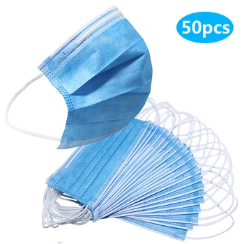 

50pcs Anti-pollution Dust Mask Three-Layer Protective Disposable Children's Mask