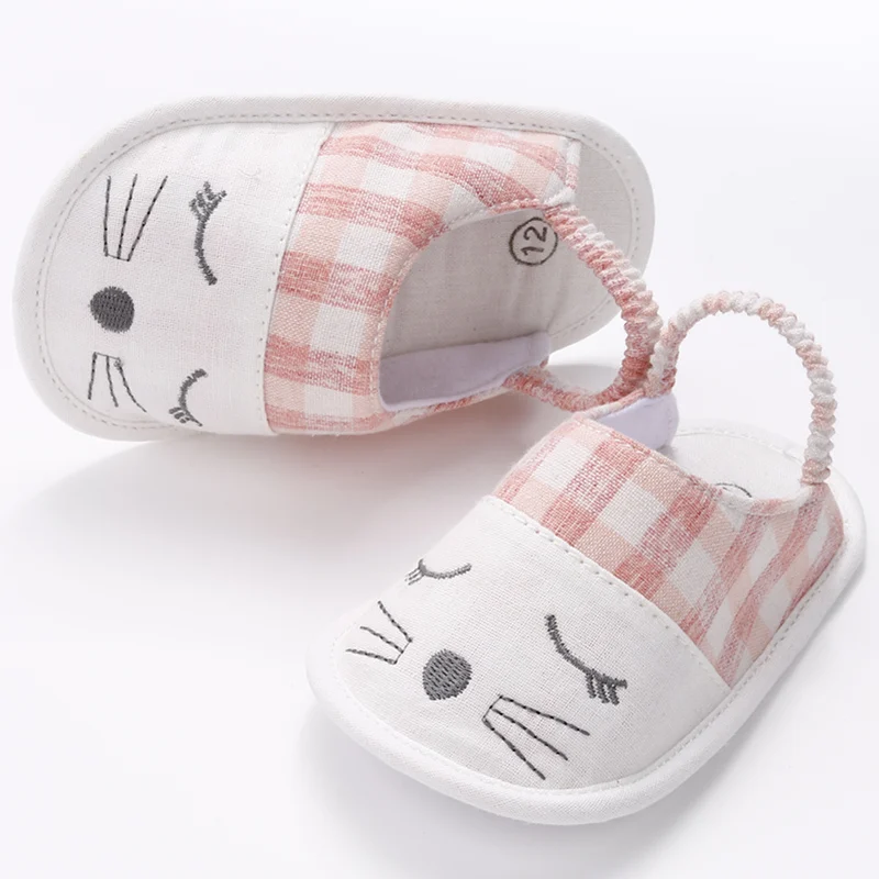 [Simfamily]/ хлопковые тапочки для малышей; обувь для новорожденных; Летние Мягкие стильные тапочки для мальчиков и девочек; тапочки на мягкой подошве с рисунком