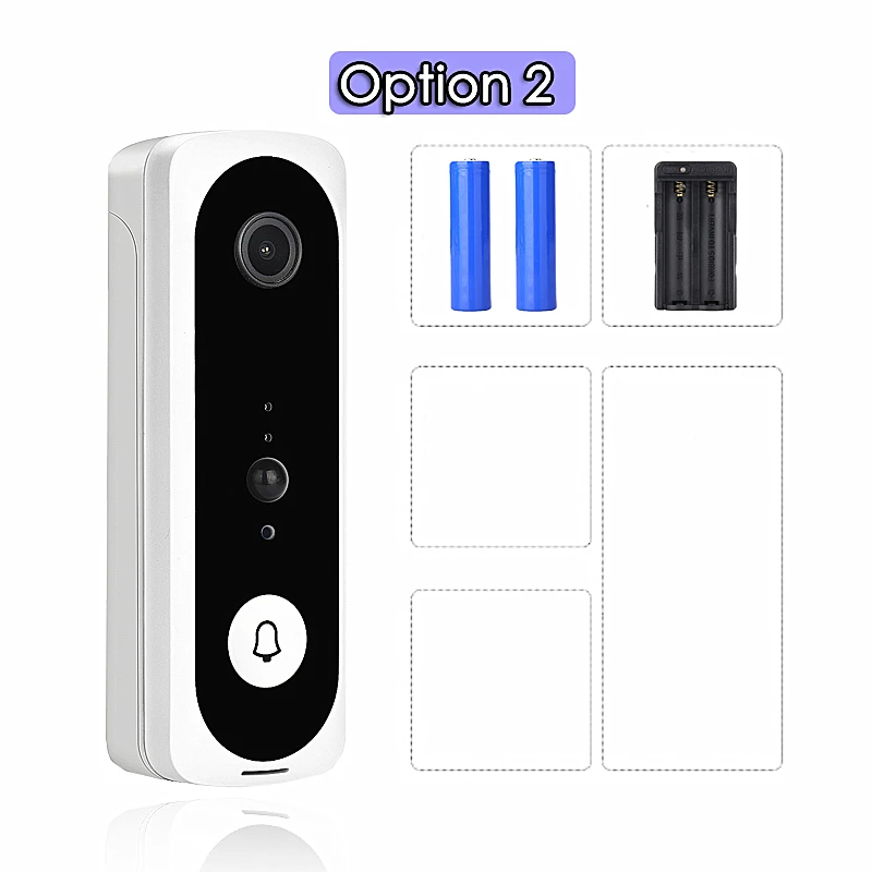 Option 2 FCCWO V20 умный WiFi видео дверной звонок камера визуальный домофон с колокольчиком ночного видения IP дверной звонок беспроводная домашняя камера безопасности - Цвет: Option 2