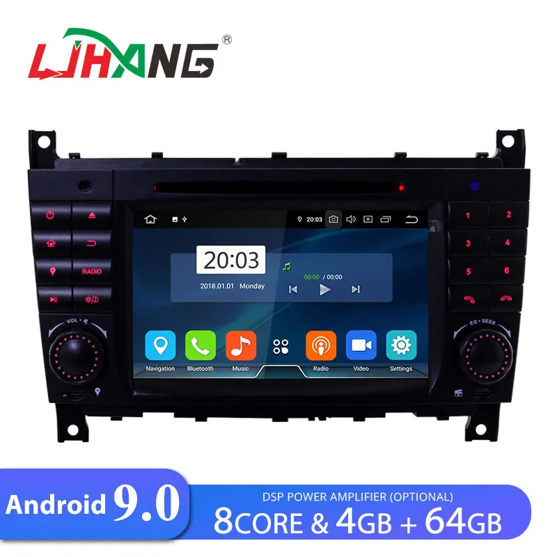 LJHANG Android 9,0 автомобильный dvd-плеер для Mercedes Benz W203 CLK200 CLK22 C180 C200 gps Navi wifi автомобильный радиоприемник 2 Din Мультимедиа Стерео
