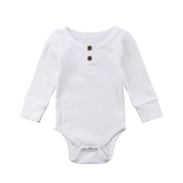 Brand New Newborn Infant Baby Girl Boy Ribbed Bodysuit  Ruffle One-Pieces Solid Jumpsuit Long Sleeve Outfits Spring Sunsuit