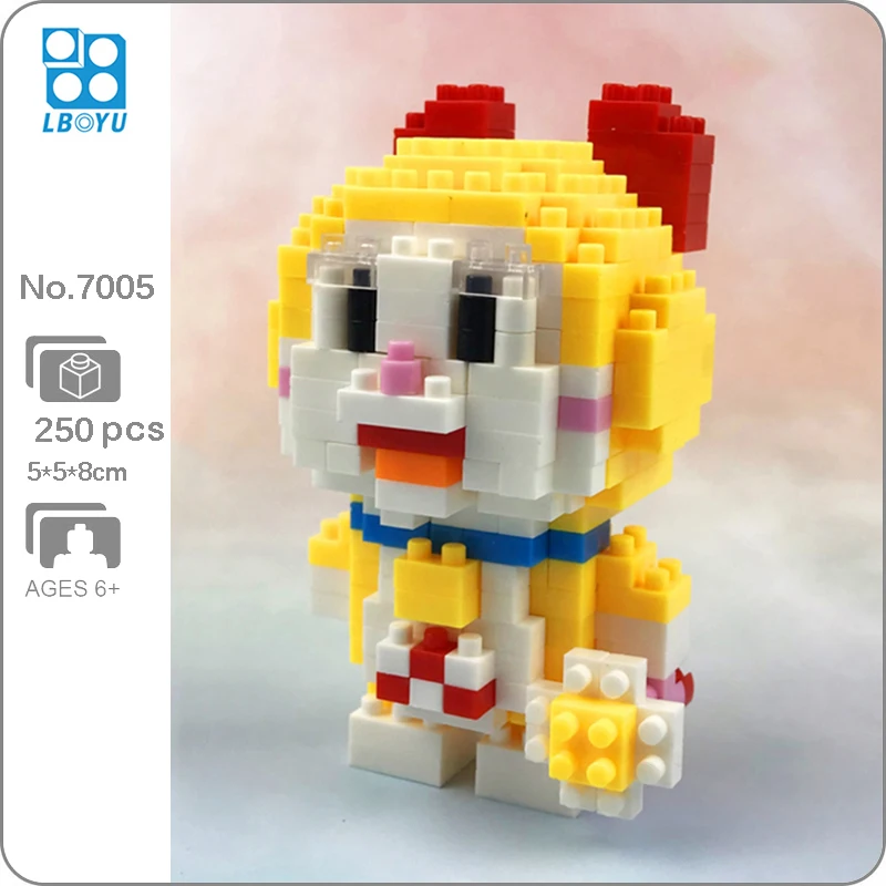 Boyu 7005 Аниме Doraemon Dorami Cat Robot Animal Pet 3D модель DIY Мини Алмазные блоки кирпичи игрушки