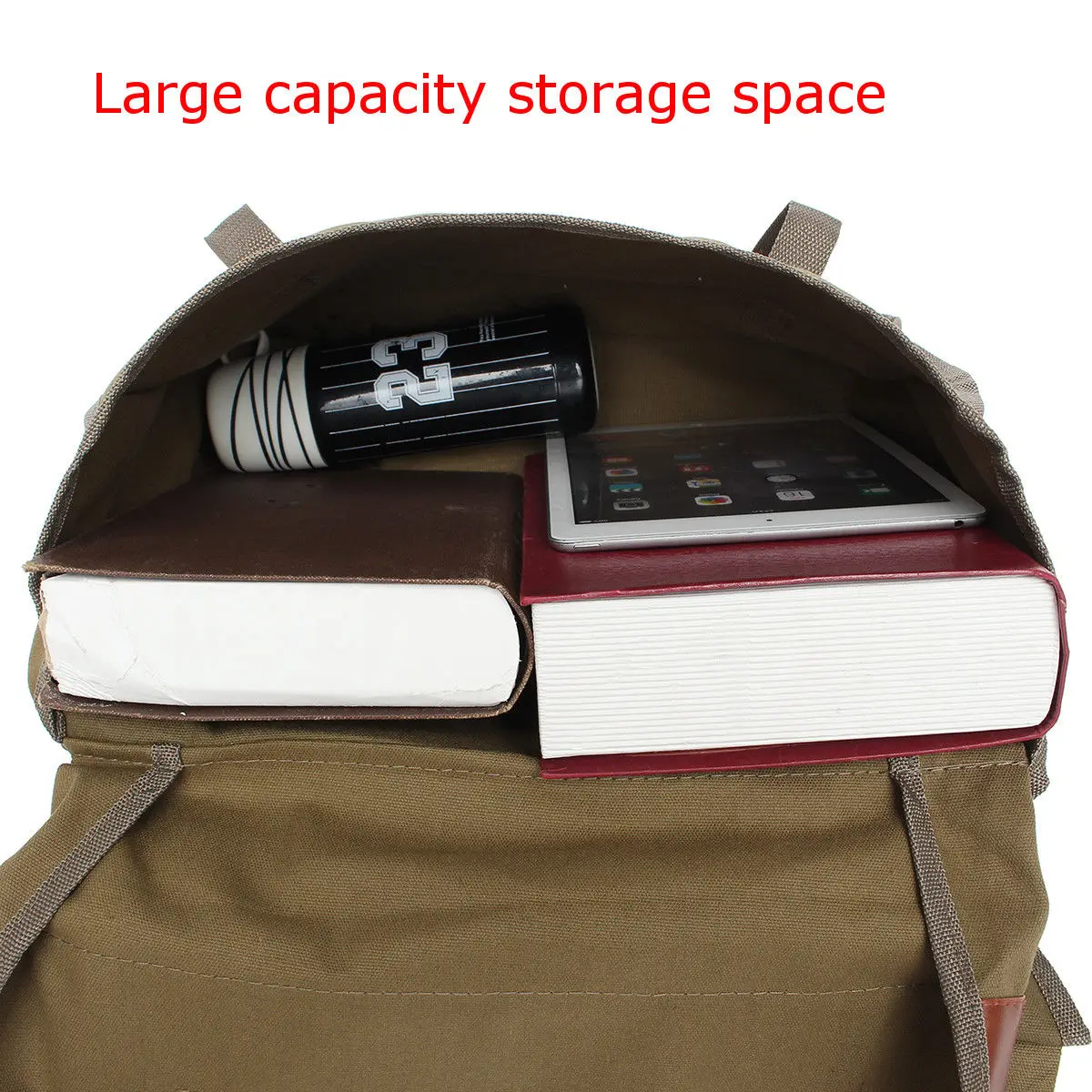 

Army Green Motorcycle Saddle Bag Storage Canvas Pouch Box Back Pack For Travel