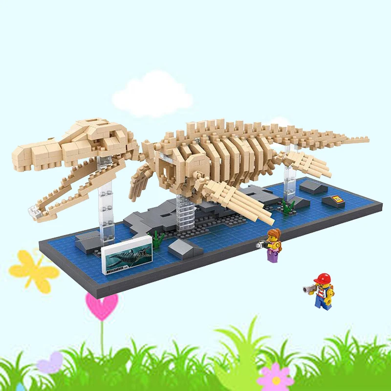 LOZ Юрского периода скелет динозавра Mosasaurus Трицератопс Брахиозавра Скелет