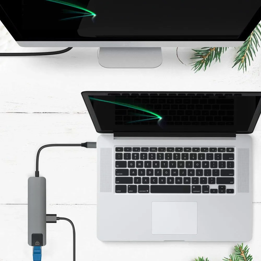 USB 3,0 концентратор для HDMI USB3.0 RJ45 Ethernet адаптер USB разветвитель 1000 Мбит/с сетевая карта PD Замена для Macbook ноутбука ПК планшета