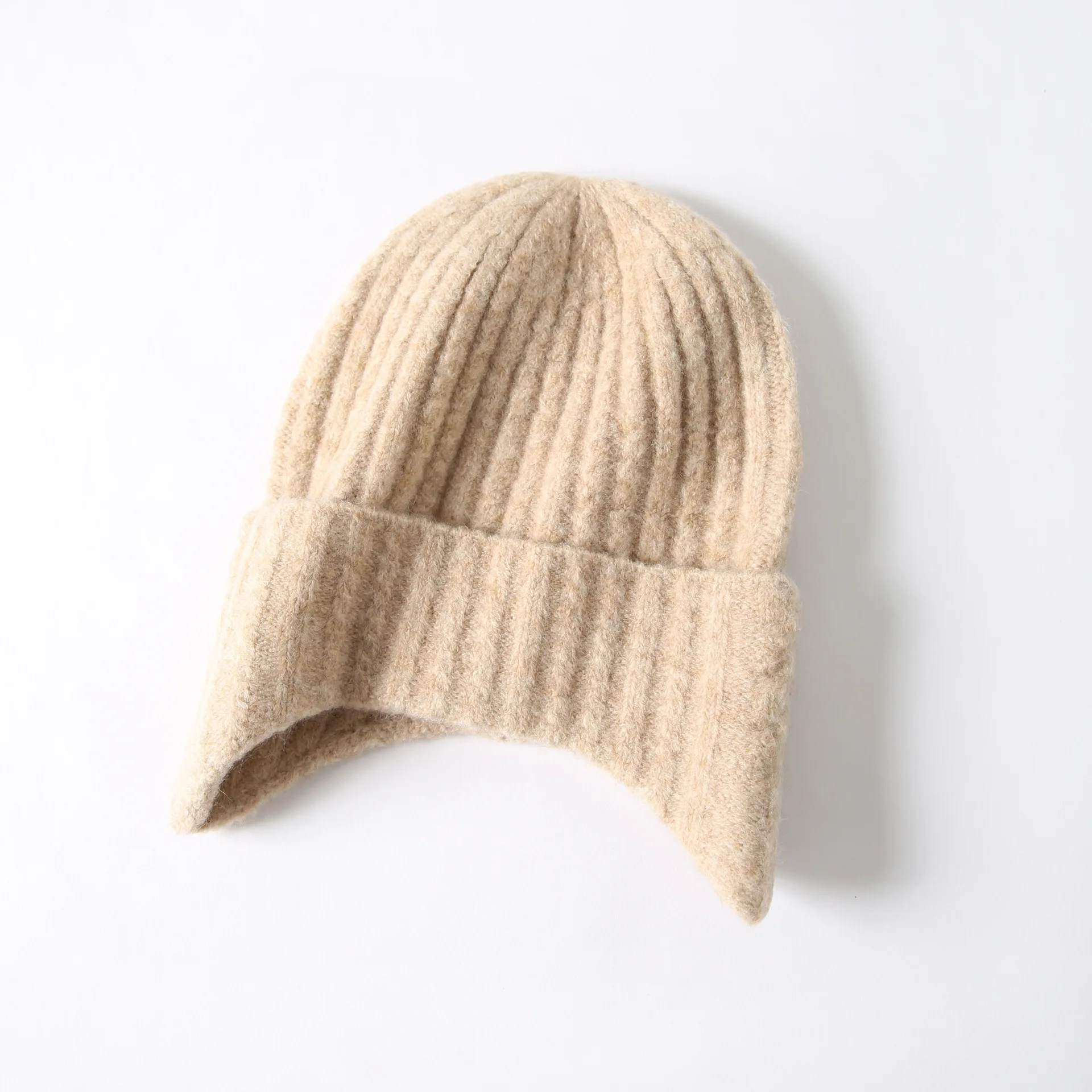 Новая женская шапка, осенняя и зимняя шерстяная шапка, японская зимняя шапка, вязанная одноцветная шапка для волос, зимняя шапка