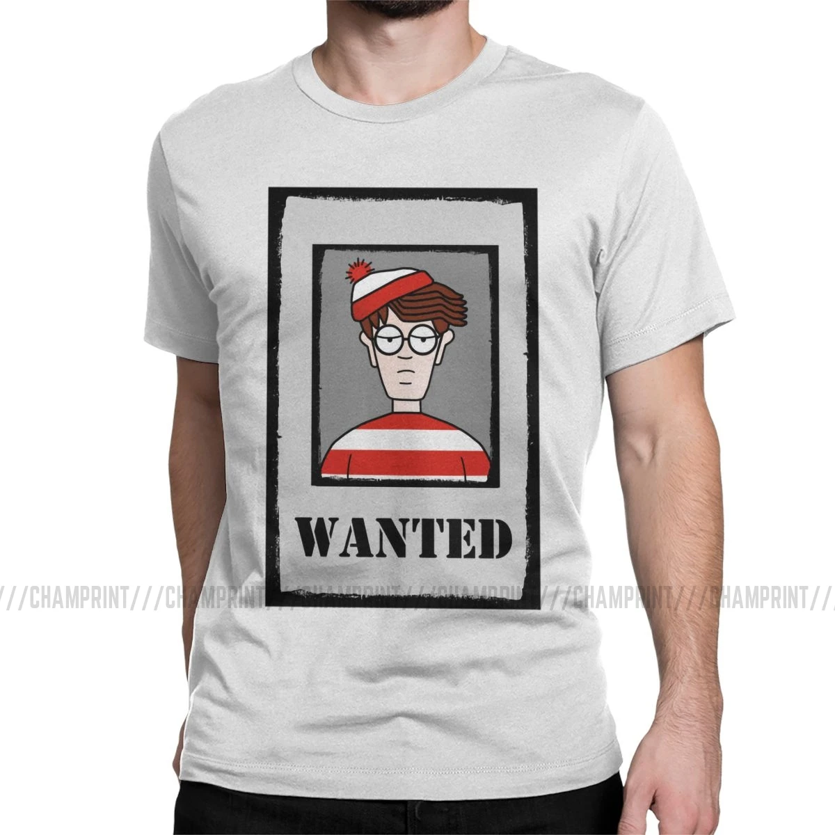 Waldo Wanted футболки для мужчин из чистого хлопка футболка Wheres Wally пародия 90s комикс полосы хотел футболки короткий рукав размера плюс
