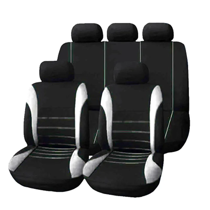 Auto Parts Car Seat Cover Polyester Fabric 2/4/9 Piece Set Four Season Universal Front/Rear Car Seat Cushion