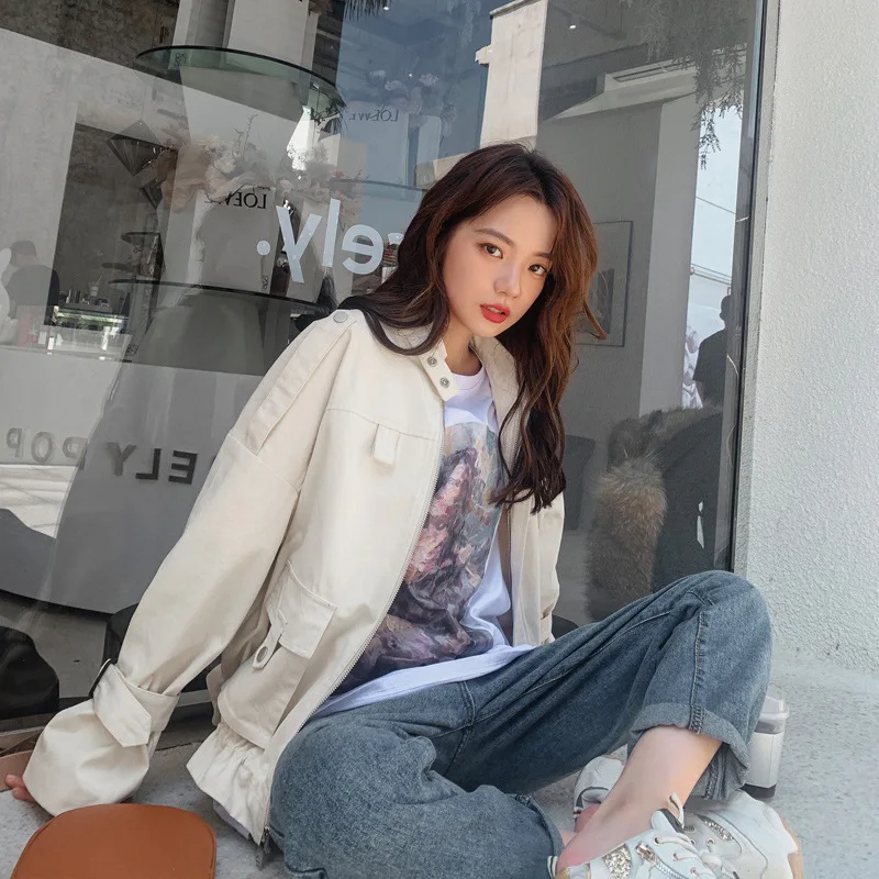 

Photo Shoot Short Jacket Female Spring And Autumn 2020 New Style Korean-style Loose-Fit Workwear yi chao Students BF Style Baseb