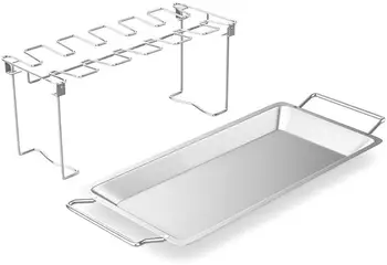 

Non Stick Stainless Steel Chicken Wing Leg Rack Grill Holder Drip Pan for BBQ Quality BBQ Rib Carbon Steel Drop Shipping