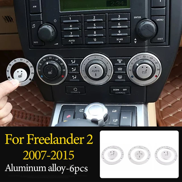 Car Steering Wheel,AC Vent Outlet Knob,Door Handle,Cover Trim,ABS Chrome,For LandRover Freelander 2 2007-2015 Interior Accessory 26