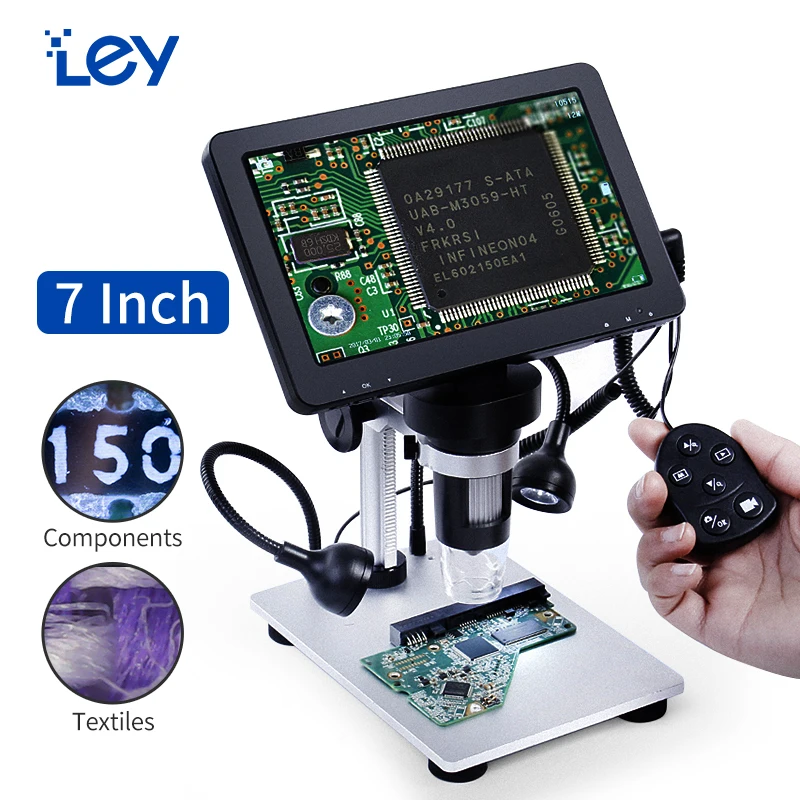 US $107.42 1000X Digital Microscope for Mobile Phone Repair Soldering 4K HDMI Electronic Magnifier with Light Arm Stand 1080P LCD Display