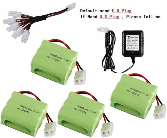 Разъем Tamiya) Ni-MH 7,2 v 1800mah аккумулятор+ зарядное устройство для радиоуправляемых игрушек, автомобилей, танков, поездов, роботов, лодок, пистолетов AA 7,2 v перезаряжаемый аккумулятор - Цвет: Сиренево-синего цвета