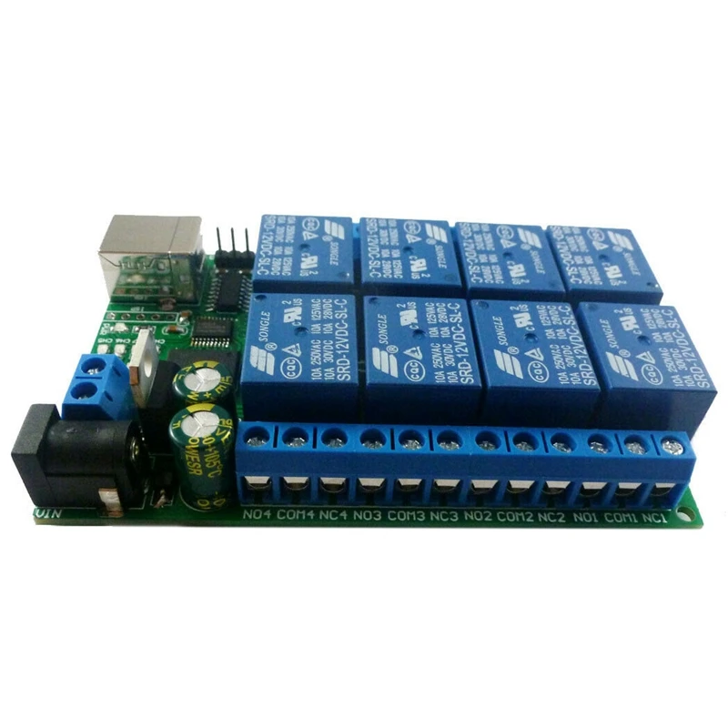 

ABKT-Usb Ttl232 Uart Pc Mcu Com Relay Module Ch340 Win10 Linux 8Ch
