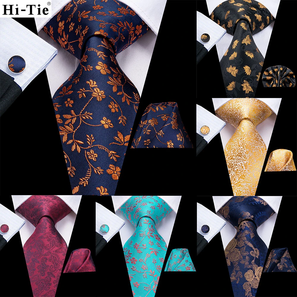 Hi Tie Designer Mens regalo blu Navy borgogna floreale seta cravatta da  sposa per uomo Hanky gemello cravatta Set Business Party Dropshipping| Cravatte e fazzoletti da uomo| - AliExpress