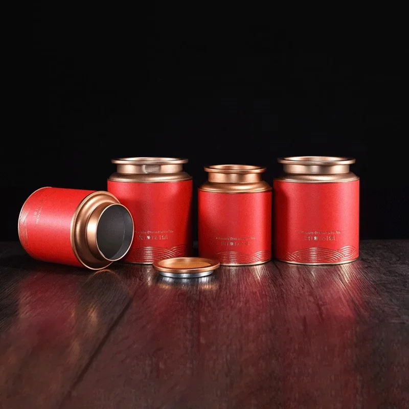 Metal Sealed Tea Tinplate Storage Jars Universal Chinese Tea Can Coffee Sugar Organizer Gift Box
