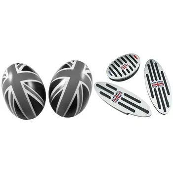 

Aluminum Alloy Car Fuel Clutch Brake Foot Pedal Sticker (Colorful) with Door Rear View Mirror Covers Stickers