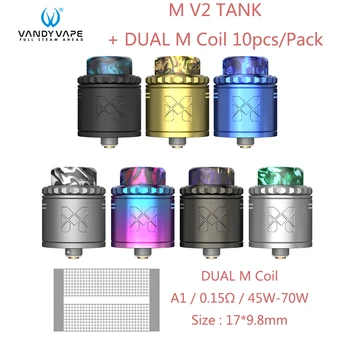 

Vandy Vape M V2 RDA Tank Atomizer With 10pcs Dual M Coil 0.12ohm 2ml Capacity E-Cigarette Fit for Vandyvape Mod Vape KIT