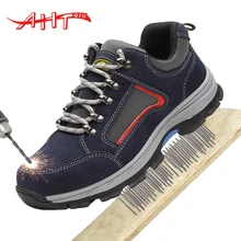 Safety Shoes Breathable Work Shoes Steel Toe Caps Casual Labor Protective Footwear Winter Plus velvet Nonslip Wear resistant