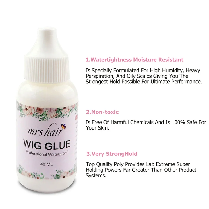 40ML Lace Wig Glue WaterProof Wig Bonding Glue Invisible Adhesive With 1 Bottle Remover For Lace Wig Adhesives Bobo Wig Bond