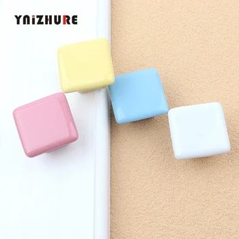 1pc Candy Color Furniture Square Knob Ceramic Drawer Knob Cabinet Pull Kitchen Handle Childrens Room Hardware